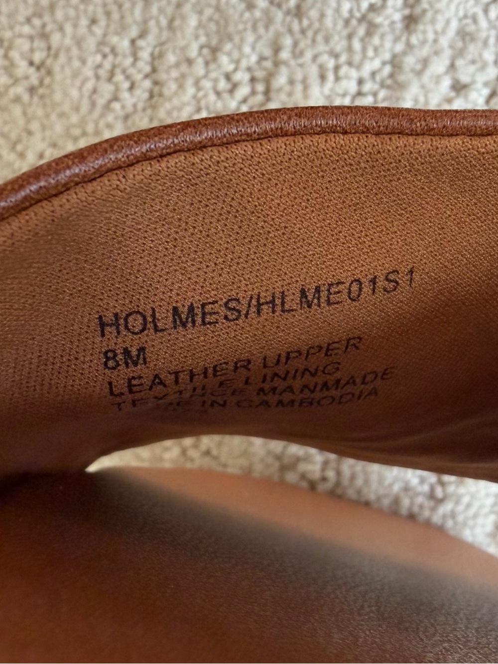 Steve Madden Cognac Wide-Band Slide Sandals, size 8 - Picture 7 of 7